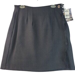 90s Woolrich Wool Fringe Wrap Skirt 12 Black Classic Old School Deadstock